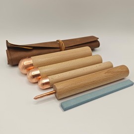 ARCVOX Obsidian Crafting Flint Knapping Tool, Dragon Crystal Stone Age Toolkit, Flint Napping Tools for Both Pros and Beginners, Including 1 Pressure Flaker and 3 Copper Boppers