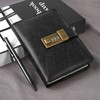 WEMATE Journal 2024 A6 Keyed Notebook Horizontal Ruled PU Leather