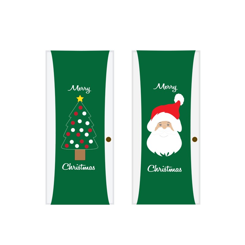 Kittrich Corporation Double-Sided Decorative Traditional Christmas Theme Stretchable Door Cover,