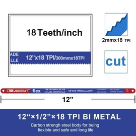 Hacksaw Replacement Blades BI-Metal (10 Pack) High Speed Steel Grounded Teeth