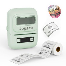Joysea BX1 Label Maker Machine with Tape, 2 Inch Bluetooth Label Maker, Portable Thermal Label Printer with Multiple Templates for Small Business, Office, Home, School (Green, 1 Labeler+1 Roll Label)
