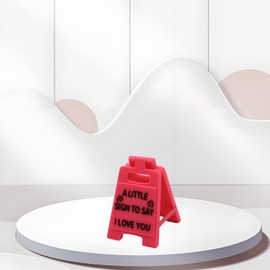 DWENT A-Shaped "I Love You" Sign - Pink Plastic Romantic Desk Decor, 5.6cm x 3.8cm Love Gifts for Her, Him, Girlfriend, Boyfriend, Valentine's Day & Anniversaries