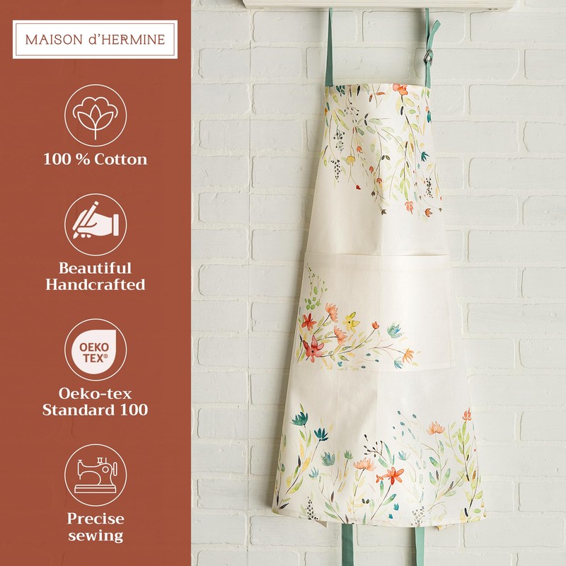 Maison d' Hermine Apron for women with Pocket 100% Cotton