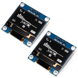 Fasizi 2Pcs 0.96" I2C IIC SPI Serial 128x64 OLED Display Module Board with Pin Headers for Arduino - White font