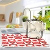 Valentine's Day Love Heart Red Buffalo Plaid Dish Drying Mat