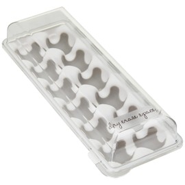 Madesmart Egg Holder with Snap-On Lid, Clear/Grey