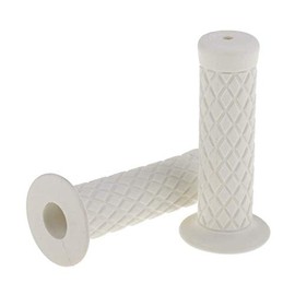 HANSWD 22mm Motorcycle Rubber Handle Grips Left and Right Set of 2 Corrosion Resistant Low Temperature (White)