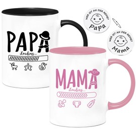 Gifts for Birth for Expectant Parents and Newborns, New Dad Mum Cups Set with Decision Coin, Pregnancy Gift Ideas for Expectant Young Mothers Dads Gift (for Mum and Dad)