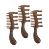Healvian Scalp Massager Wooden Comb 5-toothed Round Detangle Hair Meridian
