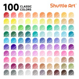 Shuttle Art Fineliner Pens, 100 Colors 0.38mm Fineliner Color Pen Set Fine Line Drawing Pen Fine Point Markers Perfect for Adult Coloring Books Drawing and Journal Art Projects