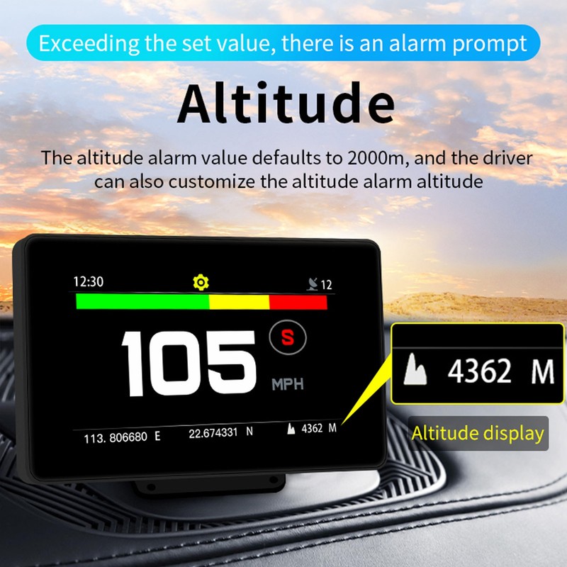 Car Smart HUD Display Dashboard Heads Up Windshield Speedometer Fatigue