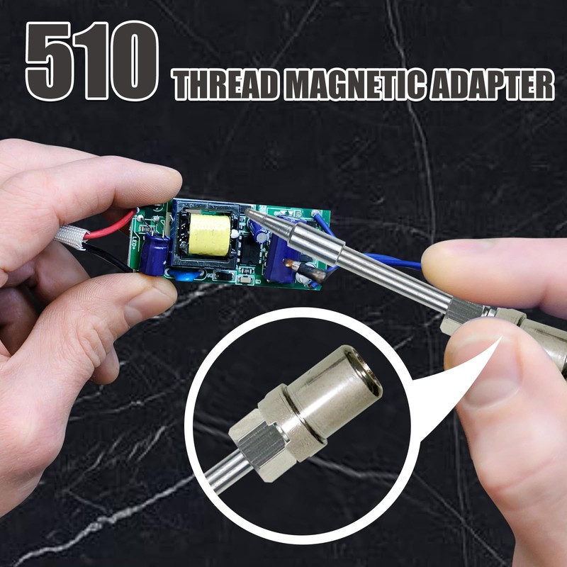 8PCS 510 Thread Magnetic Adapter, Thread Adapter, Soldering Iron Ring