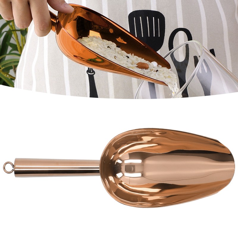 Ice Scooper Stainless Steel U Shaped Sturdy Food Grade Ice