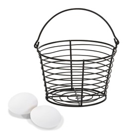 Little Giant® Small Egg Basket Kit | Chicken Egg Basket with Ceramic Eggs | Egg Collecting Basket Kit | Small Basket | White Eggs
