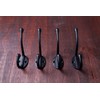 Craftsman Road Vintage Cast Iron Wall Hooks (Black Texture Finish,