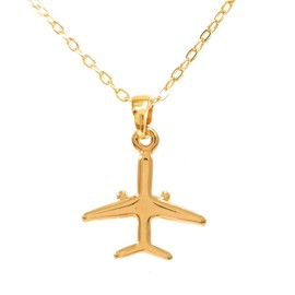 Tutti Joyería | Set de Joyería - Collar y Aretes de Avión- Collar de Avion - Aretes de Avion - Regalo para Viajeros - Chapa de Oro Calidad Premium (Collar)