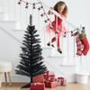 Maylaviu 4FT Christmas Tree with Lights Pre-Lit, Halloween Black Xmas
