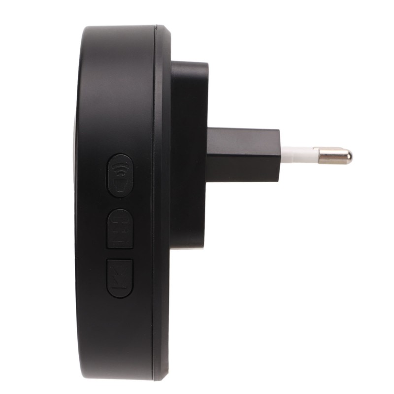 Black Wireless Doorbell Self Powered Waterproof Door Bell with 58