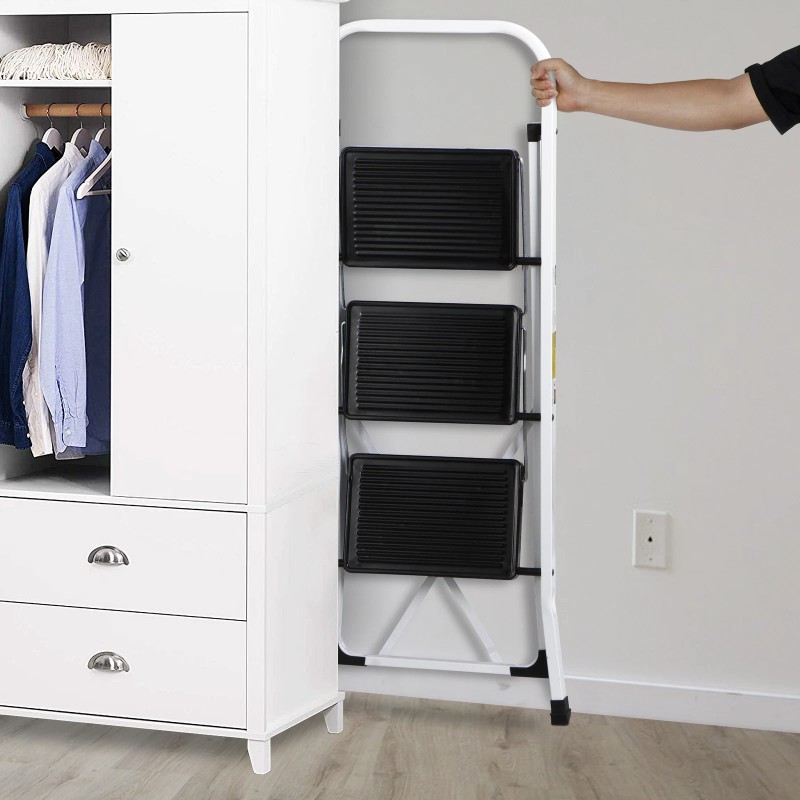 Segawe 3 Step Ladder Lightweight Folding Step Stool with Wide