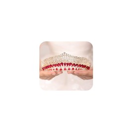 Wekicici Queen Tiara Crown Princess Baroque Rhinestone Pageant Headpiece for Women Birthday Wedding Party(Style 4)