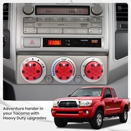 AC Heater Knobs (Set of 3) for Toyota Tacoma 2005-2015 - Air Conditioning Control Switch Knob Buttons - Climate Control Knobs for 2nd Gen Tacoma Accessories - Heater Temperature HVAC Fan Control Knob