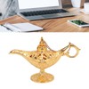 Gold Magic Genie Lamp Embossed Flowers Hollow Zinc Alloy Vintage