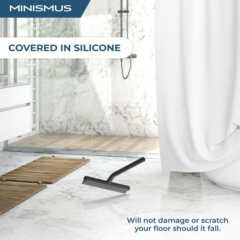 Minismus Shower Squeegee with Hook - Silicone Window Wiper -