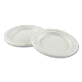 Boardwalk PL-06BW-NPFA 6 in. Bagasse PFAS-Free Dinnerware Plate - Tan (1000/Carton)