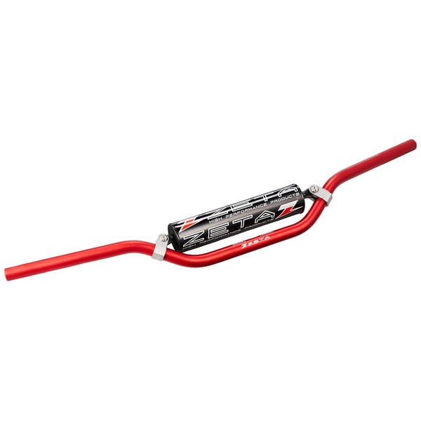ZETA MX-123 CX Handlebar Diameter 0.9 inches (22.2 mm), Bar End Cap and Bar Pad Included, Red