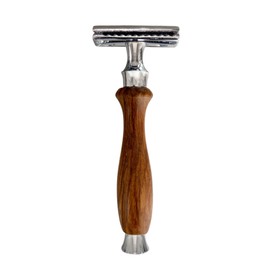 Woodsman - Rastrillo De Rasurar, Rastrillo de Seguridad de Acero Inoxidable Y Madera Natural Para Navajas Desechables