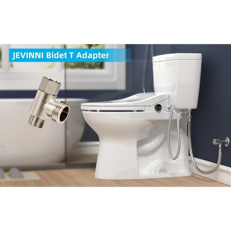 Bidet T Adapter, T Valve Adapter for (3/8" x 3/8"