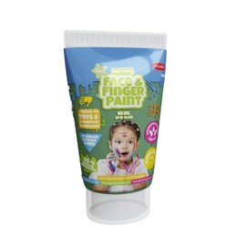Natural Face & Finger Paint - 65ml per bottle, pack of 6 - white, red, yellow, green, pink, blue