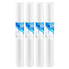 PUREPLUS 5 Micron 20" x 2.5" Whole House Sediment Home Water Filter, 20-inch Sediment Pre-Filtration, Replacement Cartridge Aqua Pure AP110-2C, Pentek P1-20/SP-P1-20/PX01-20, Watts FPMB5-20, 4Pack