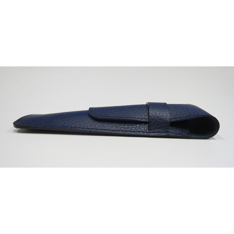 SASL-SI2067BP-G Grain Leather Pen Case Blue Metal Color Ballpoint Pen