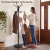 DongRong Marble Base Coat Rack Freestanding, 360° Rotary 16 Hooks