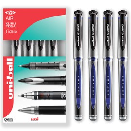 uni-ball Gel Impact Broad - UM-153S Rollerball Pens - 1.0mm Nib Tip - In Gift Box (Pack of 4, Blue)