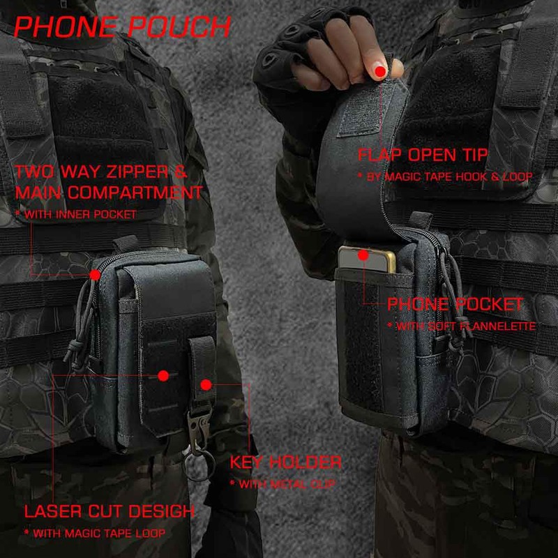 Molle Seat Back Organizer with 5 Pouches, Tactical Seat Covers,
