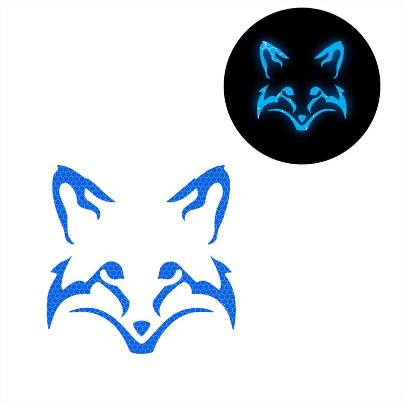 Vesvory 2pcs Fox Face Stickers Night Reflective Stickers Fox Car