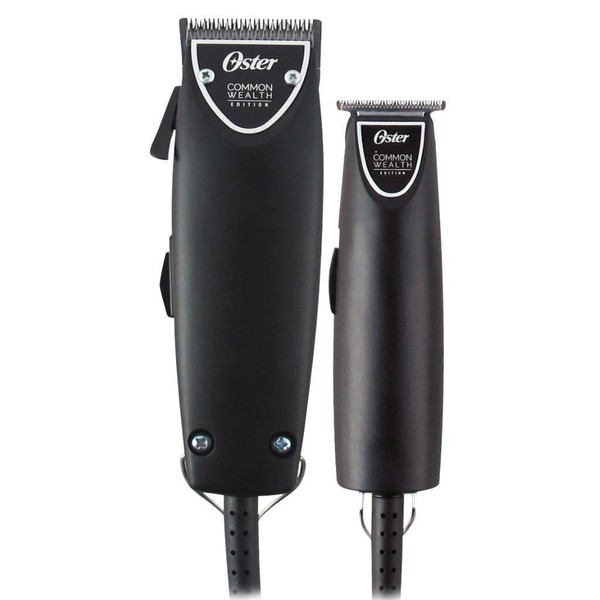 Oster Common Wealth Fast Feed Clipper + T-Finisher Trimmer Barber Combo Black