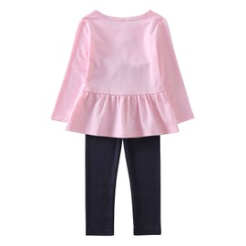 TDCQZY Toddler Girl Clothes Set Long Sleeve Shirts and Leggings Little Girls Outfits (4T, A-Pink)