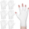 HJZHII 6 Pairs White Fingerless Gloves, White Cotton Gloves for