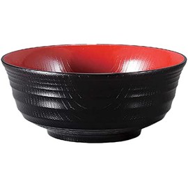 Fukui Craft Rice Bowl, Super Heat Resistant, Made in Japan, Sendan Tada, Vermilion Kurochi 18.4