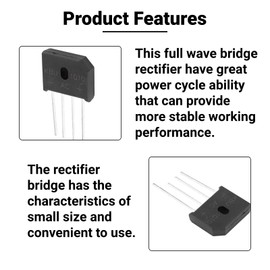 2Pcs Bridge Rectifier Diode KBU1010 Diode Rectifier 4Pins Diode Bridge for Printed Circuit Boards Power Supply 10A 1000V