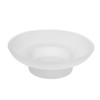 MAGICLULU Frosted Glass Soap Dish Round Bathroom Replacement Soap Holder