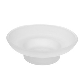 MAGICLULU Frosted Glass Soap Dish Round Bathroom Replacement Soap Holder For Bathroom Vanities Countertops And Kitchen Sinks