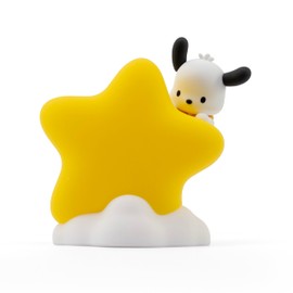 YuMe Toys Bedside Light Star Light Series, Pochacoo Star Light, Cute Pochacoo Peeking from Behind a Gold Star, 9cm LED Night Light for Kids (Ages 3 plus) Bandai