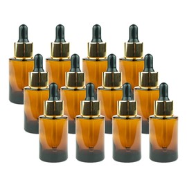 Nature Packaged Glass Amber 1oz Dropper Bottle - Glass Tincture Bottles - Eye Droppers for Essential Oils and Liquids - Leakproof Travel Bottles-12 pack