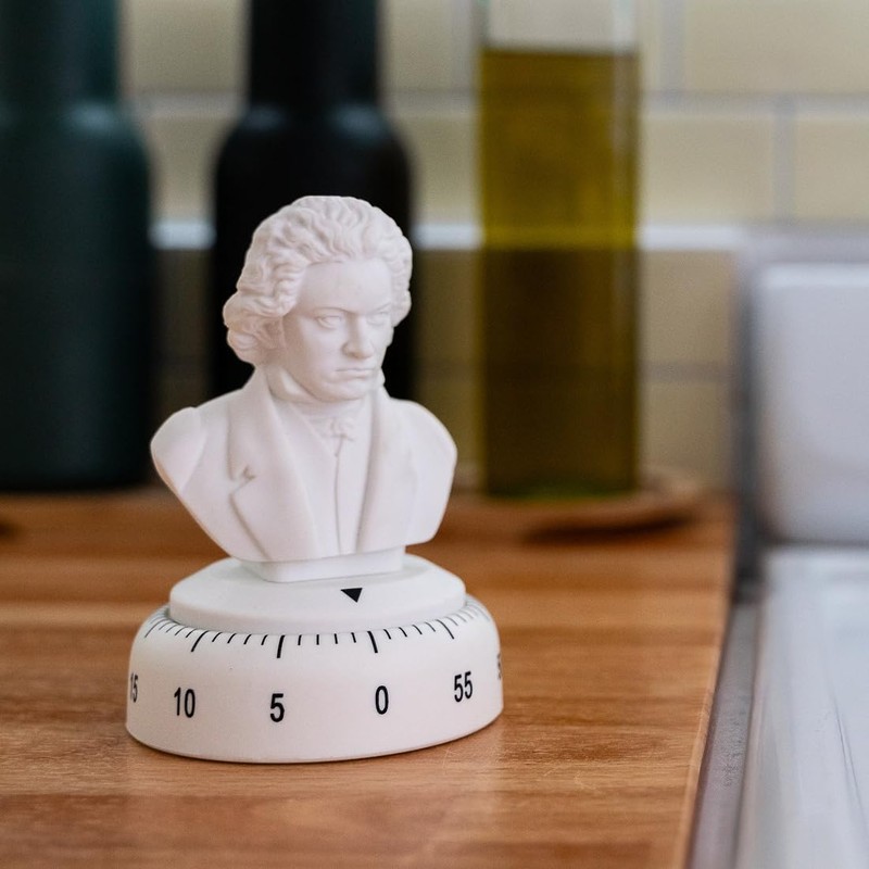 Kikkerland Beethoven 60 Minute Kitchen Timer, Mechanical Kitchen Timer, Wind
