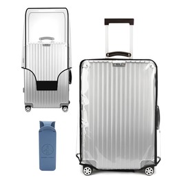 DIYJEP Suitcase Protective Cover, Clear PVC Suitcase Cover with Luggage Tags, Waterproof Dustproof Transparent Suitcase Protective Cover for Rolling Suitcases, Luggage, Business Trip, Daily Use,