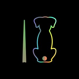 Dreothy Cartoon Dog Moving Tail Wiper Stickers - Animal Dog Vinyl Car Stickers and Decals for Rear Vehicle Wipers (Rainbow Silver)